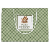 Elegant Neutral Nordic Christmas Script Gift Bag   Groot Cadeauzakje (Voorkant)