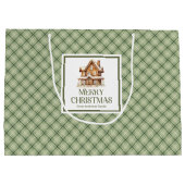 Elegant Neutral Nordic Christmas Script Gift Bag   Groot Cadeauzakje (Achterkant)