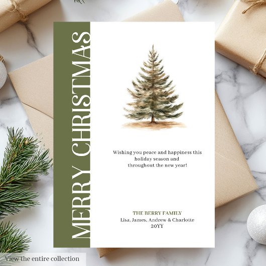 Elegant Neutral Tones Minimalist Christmas Card Feestdagenkaart