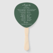 Elegant Neutral Waterverf Floral Wedding Programme Handwaaier (Achterkant)