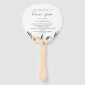Elegant Neutral Waterverf Floral Wedding Programme Handwaaier (Voorkant)