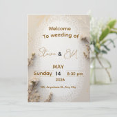 Elegant Neutral Wedding Invitation in Brown & Beig (Debout devant)