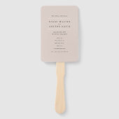 Elegant Neutral Wedding Programme Handwaaier (Voorkant)