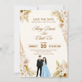 Elegant Neutral Wedding Template Kaart (Voorkant)