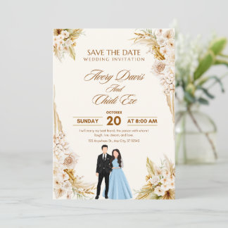 Elegant Neutral Wedding Template Kaart