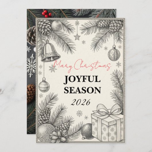 Elegant New Year 2026 Greeting Card Feestdagenkaart (Voorkant / Achterkant)