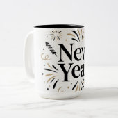 Elegant New Year Celebration Mug Design (Devant gauche)