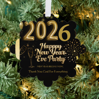 Elegant New Year Eve Paper Ornament