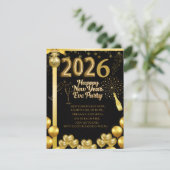 Elegant New Year Eve Party Invitation Card (Debout devant)
