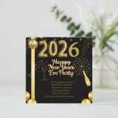 Elegant New Year Eve Party Invitation Card (Debout devant)