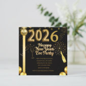 Elegant New Year Eve Party Invitation Card (Debout devant)