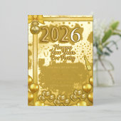 Elegant New Year Eve Party Invitation Foil Card (Debout devant)