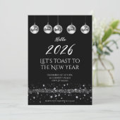 Elegant New Year’s Eve Party Invitation Kaart (Staand voorkant)