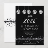 Elegant New Year’s Eve Party Invitation Kaart (Voorkant / Achterkant)