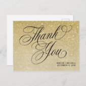 Elegant New Years Eve Bruiloft Dank u Briefkaart (Voorkant / Achterkant)