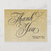 Elegant New Years Eve Bruiloft Dank u Briefkaart (Voorkant)