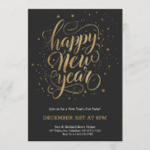 Elegant New Year's Eve invitation with gold script (Devant)