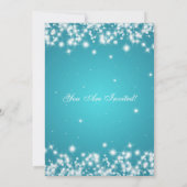 Elegant New Years ve Winter Sparkle Turquoise Kaart (Achterkant)