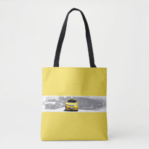 Elegant New York Nyc Brooklyn Bridge Yellow Taxi Draagtas