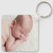 Elegant Newborn Baby Foto Blauwgroen Keepomwille G Sleutelhanger (Achterkant)