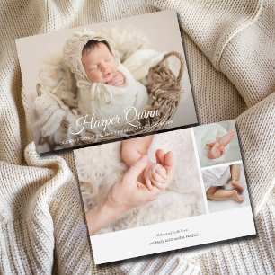 Elegant Newborn Photo Collage Birth Announements Aankondiging