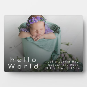 Elegant Newborn Photo Collage Birth Announements Fotoplaat