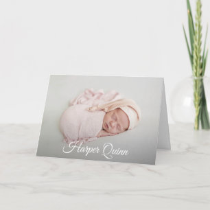 Elegant Newborn Photo Collage Notitiekaartje