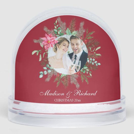 Elegant Newlywed Christmas Snow Globe (Avant)