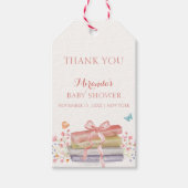 Elegant nieuw Chapter Bloemen Bow Book Baby shower Cadeaulabel (Voorkant)