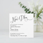 Elegant "nieuw plan" uitgesteld bruiloft Kaart (Staand voorkant)