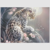 Elegant Night Safari Floral Leopard Decoupage  Tissuepapier (Voorkant)