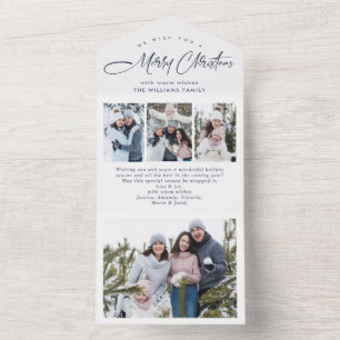Elégant Noël 4 Photo Greeting Carte de vacances