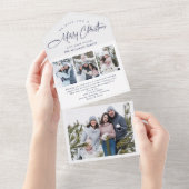 Elégant Noël 4 Photo Greeting Carte de vacances (Déchirure)