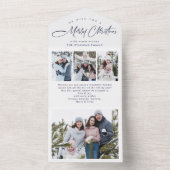 Elégant Noël 4 Photo Greeting Carte de vacances (À l'intérieur)