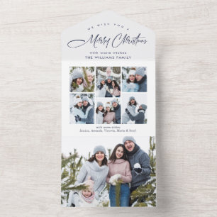 Élégant Noël 7 Photo Grey Carte de vacances