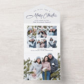 Élégant Noël 7 Photo Grey Carte de vacances (À l'intérieur)