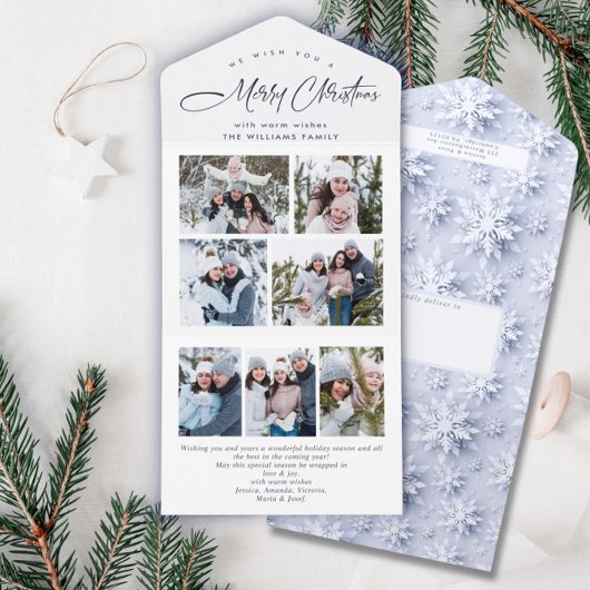 Élégant Noël 7 Photo Grey Carte de vacances