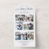 Élégant Noël 7 Photo Grey Carte de vacances (À l'intérieur)