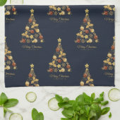 Élégant Noël Arbre Serviettes de cuisine (Plié)