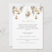 Élégant Noël Blanc Enregistrer La Carte Mariage Da (Devant)