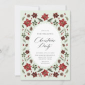 Elégant Noël Botanique Invitation (Devant)