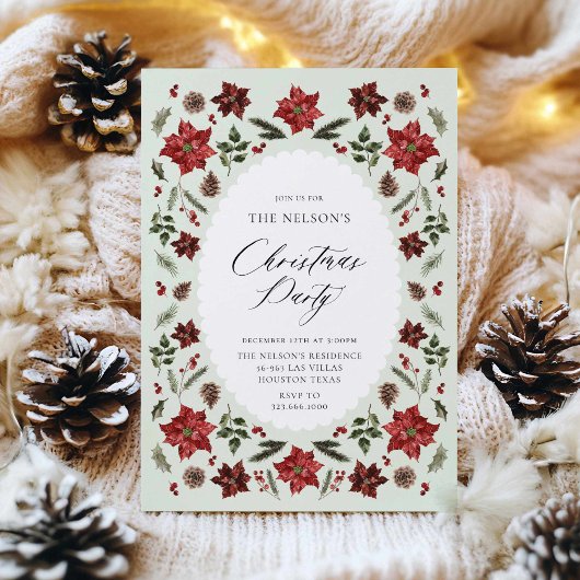 Elégant Noël Botanique Invitation