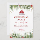 Élégant Noël de chapeau Noël Invitation (Devant)