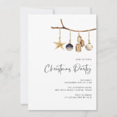 Élégant Noël de famille blanche Invitation (Devant)