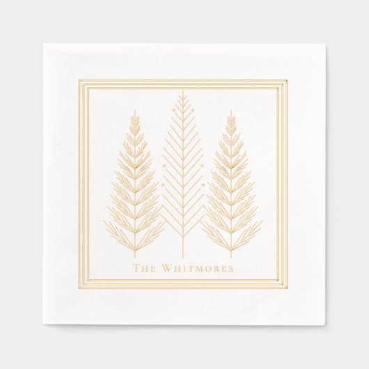 Élégant Noël de pin À feuillage persistant moderne (Recto)