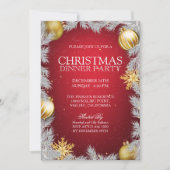 Élégant Noël Dîner de fête Invitation (Devant)