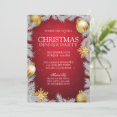 Élégant Noël Dîner de fête Invitation (Debout devant)