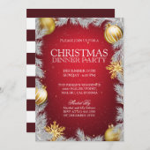 Élégant Noël Dîner de fête Invitation (Devant / Derrière)