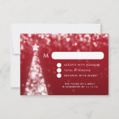 Elégant Noël Festif Mariage RSVP Argent Rouge (Devant)