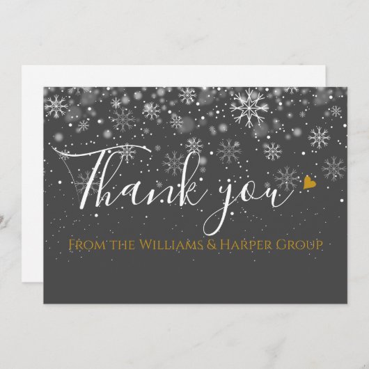 Élégant Noël Fêtes de neige Merci (Devant / Derrière)